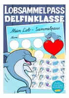 Vorschau - Fördermaterial/Inklusion - Lobkärtchen Delfinklasse Schulanfang - Deckblatt