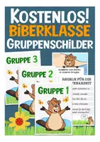 Vorschau - Stationenlernen - Biberklasse Gruppenschilder kostenlos - Deckblatt