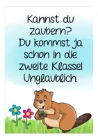 Vorschau - Mal- und Bastelvorlagen - Abschied 1. Klasse Biberklasse Feriengrüße - Seite 1
