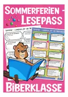 Vorschau - Arbeitsblätter - Sommerferien - Lesepass - Biber / Biberklasse - Deckblatt