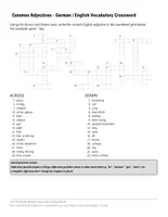 Vorschau - Spiele - Common Adjectives - German / English Vocabulary Crossword | Vokabel Kreuzworträtsel Adjektive - Seite 1