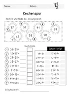 Vorschau - Arbeitsblätter - sommerliche Rechenspuren (ZR 100) - Addition & Subtraktion - Seite 3