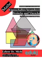 Vorschau - Arbeitsblätter - Besondere Dreiecke und Vierecke: Gleichschenklig, Gleichseitig, Rechtwinklig, Quadrat, Rechteck, Raute, Parallelogramm und Trapez (Geometrie) - Deckblatt