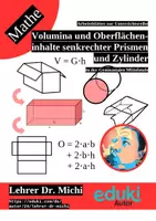 Vorschau - Unterrichtsreihen - Volumina & Oberflächeninhalt senkrechter Prismen (Zylinder, Quader) - Deckblatt