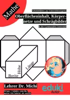 Vorschau - Arbeitsblätter - Oberflächeninhalt, Körpernetze und Schrägbilder einfacher Körper (Oberfläche, Netzbilder) - Deckblatt