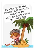 Vorschau - Mal- und Bastelvorlagen - Piratenklasse Abschied Grußkarten 1. Klasse - Seite 1