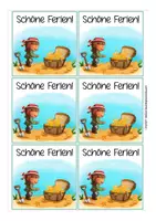 Vorschau - Mal- und Bastelvorlagen - Feriengrüße Piratenklasse kostenlos - Seite 2