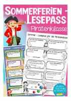 Vorschau - Arbeitsblätter - Sommerferien - Lesepass Piratenklasse - Deckblatt