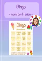 Vorschau - Spiele - Bingo - Ferien: Was habe ich in den Ferien gemacht? (editierbar) - Deckblatt