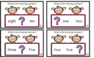 Vorschau - Stationenlernen - Numbers 0-10 & 11-20 - Missing Number Task Cards - Seite 3