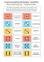Vorschau - Arbeitsblätter - Improvisation Theater Darstellendes Spiel Würfeln Spiel, Vertretung, Ferien und Zwischendurch - Seite 1