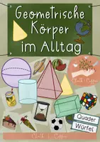 Vorschau - Stundenentwürfe - Geometrische Körper im Alltag - Tafelmaterial mit Bildkarten & Textkarten - Deckblatt