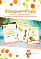 Vorschau - Stundenentwürfe - Yoga-Karten ,Sommer & Strand' - Stundenbild, Atemübungen, Mandalas - Deckblatt
