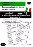 Vorschau - Arbeitsblätter - Vocaboli in classe - Klassenkommunikation im Anfangsunterricht Italienisch - Deckblatt