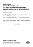 Vorschau - Arbeitsblätter - Vocaboli in classe - Klassenkommunikation im Anfangsunterricht Italienisch - Seite 1