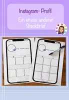 Vorschau - Arbeitsblätter - Steckbrief als Instagram-Profil (editierbar), verschiedene Varianten - Deckblatt