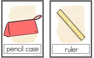 Vorschau - Bildkarten - School Things - Picture & Word Cards - Seite 2