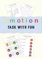 Vorschau - Arbeitsblätter - Learn emotions and feelings: choose correct option, match icon and text, unscramble the word, fill in crossword - Deckblatt