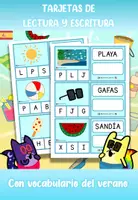 Vista previa - Unidades / Secuencias / Situaciones de Aprendizaje - Tarjetas de Lectura y Escritura - Vocabulario del VERANO - Portada