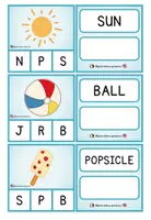 Vista previa - Unidades / Secuencias / Situaciones de Aprendizaje - Reading and Writing cards (SUMMER Vocabulary) - In English - página 2