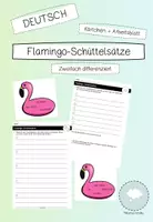 Vorschau - Arbeitsblätter - Flamingo-Schüttelsätze mit Arbeitsblatt // Deutsch - Deckblatt
