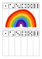 Vorschau - Arbeitsblätter - Puzzle-Würfelspiel / Schneideübung „REGENBOGEN“ (Zahlen bis 6 & Würfel lernen) - Seite 2
