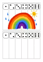 Vorschau - Arbeitsblätter - Puzzle-Würfelspiel / Schneideübung „REGENBOGEN“ (Zahlen bis 6 & Würfel lernen) - Seite 3