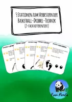 Vorschau - Stationenlernen - 5 Stationen Basketball Dribbling (2-fach differenziert) - Deckblatt