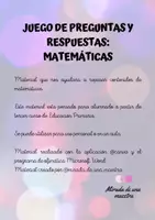 Vista previa - Unidades / Secuencias / Situaciones de Aprendizaje - JUEGO DE PREGUNTAS Y RESPUESTAS: MATEMÁTICAS TERCERO - Portada