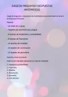 Vista previa - Unidades / Secuencias / Situaciones de Aprendizaje - JUEGO DE PREGUNTAS Y RESPUESTAS: MATEMÁTICAS TERCERO - página 1
