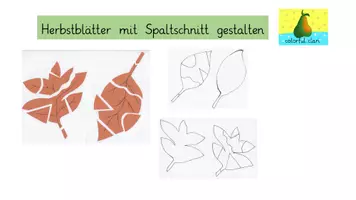 Vorschau - Mal- und Bastelvorlagen - Kunst: Herbstblätter mit Spaltschnitt gestalten - Deckblatt