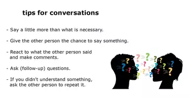 Vorschau - Arbeitsblätter - Answering and asking questions in a conversation (Gesprächskompetenz fördern) - Seite 1