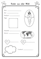 Vorschau - Arbeitsblätter - Kontinente & Kinder aus aller Welt: Lesekartei & Steckbrief Vorlage - Sachunterricht - Kl. 3/4 - Seite 1