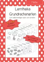 Vorschau - Stationenlernen - Übungstheke Mathe - Grundrechenarten - zweifach differenziert - Deckblatt