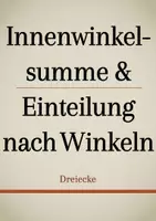 Vorschau - Präsentationen/Tafelbilder - Tafelbilder - Innenwinkelsumme von Dreiecken und Einteilung nach Winkeln - Deckblatt