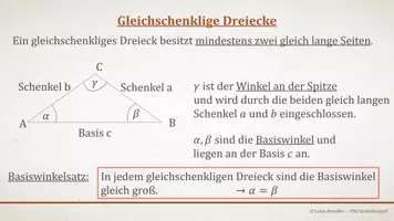 Vorschau - Präsentationen/Tafelbilder - Tafelbilder - Gleichschenklige Dreiecke - Seite 1