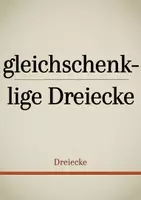 Vorschau - Präsentationen/Tafelbilder - Tafelbilder - Gleichschenklige Dreiecke - Deckblatt