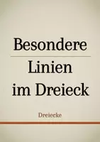 Vorschau - Präsentationen/Tafelbilder - Tafelbilder - Besondere Linien im Dreieck - Deckblatt