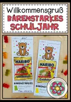 Vorschau - Mal- und Bastelvorlagen - Willkommensgruß / Willkommensgeschenk für den Schulanfang - Bärenstarke Grüße - Deckblatt