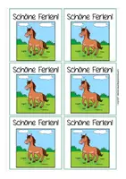 Vorschau - Mal- und Bastelvorlagen - Feriengrüße Pferdeklasse kostenlos - Seite 2