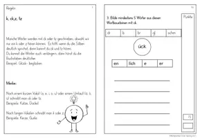 Vorschau - Arbeitsblätter - Übungen zu k oder ck, z oder tz Mini-Arbeitsheft - Seite 3