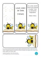 Vorschau - Mal- und Bastelvorlagen - Lesezeichen Bienenklasse Schulanfang - Seite 1