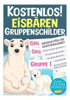Vorschau - Stationenlernen - Gruppenschilder Eisbären / Eisbärklasse kostenlos - Deckblatt