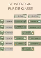 Vorschau - Bildkarten - Stundenplan für die Klasse SEK I und II - Deckblatt