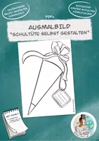 Vorschau - Arbeitsblätter - Ausmalbild "Schultüte" Erster Schultag/Einschulung Gratis! - Deckblatt
