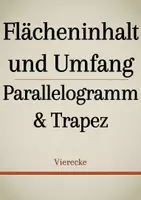 Vorschau - Präsentationen/Tafelbilder - Tafelbilder - Flächeninhalt und Umfang von Parallelogramm und Trapez - Deckblatt