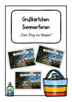 Vorschau - Anderer Materialtyp - Grußkärtchen: Sommerferien "Vom Steg ins Wasser" - Deckblatt