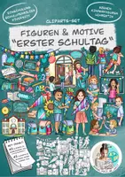 Vorschau - selbst erstellte Cliparts/Grafiken - Cliparts-Set Figuren & Motive "Erster Schultag" / Einschulung - Deckblatt