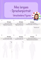 Vorschau - Arbeitsblätter - Mes langues - Sprachenportrait (verschiedene Figuren, editierbar) - Deckblatt