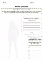 Vorschau - Arbeitsblätter - Meine Sprachen - Sprachenportrait (verschiedene Figuren, editierbar) - Seite 1